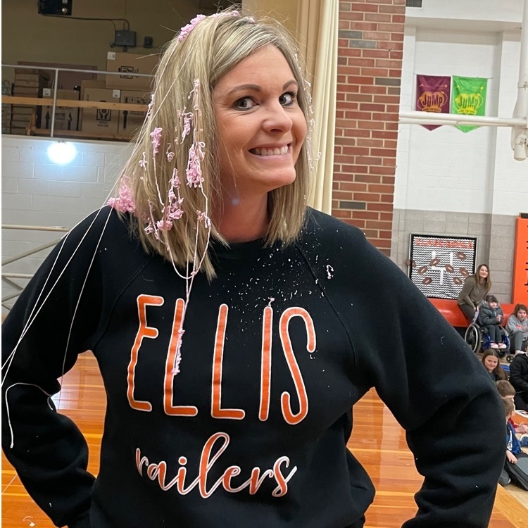 Mrs. Lang posing with her Silly String!